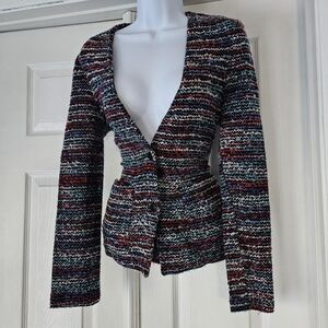 Vintage 70s usa union made avant garde knit cardigan